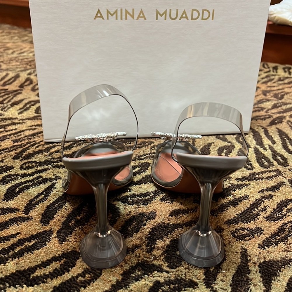 Amina muaddi begum glass pumps clear gray - Picture 4 of 7